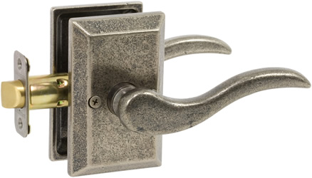 Riviera Sandcast Aged Pewter Square Backplate