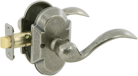 Torino Sandcast Lever Aged Pewter Curved Backplate