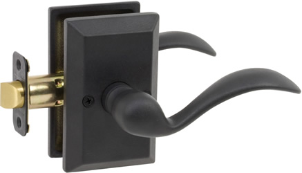 Torino Sandcast Lever Aged Black Square Backplate
