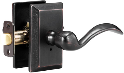 Torino Sandcast Lever Aged Bronze Square Backplate